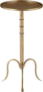 Vintage Martini Drink Brass Side Table, 23" H Round Pedestal