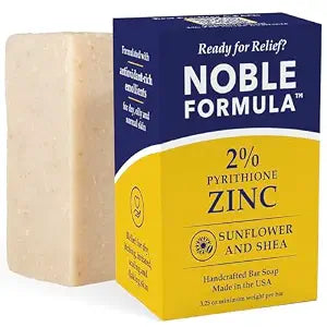 Noble Formula 2% Pyrithione Zinc Soap Bar for Face, Body & Scalp, 3.25 oz
