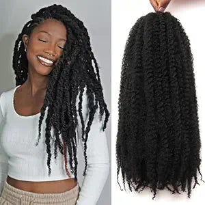 8 Packs Marley Twist Braiding Hair 18 Inch Cuban Twist Hair 1B