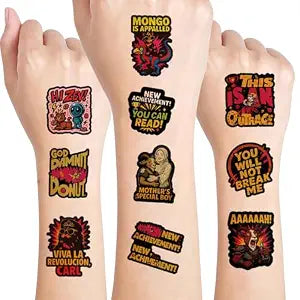 60Pcs DCC Temporary Tattoos, Funny Dungeon Book Crawler Reading Carl Merch