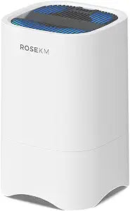 ROSEKM Small Air Purifiers for Home, Mini Air Purifier for Desktop, Bedroom, Office, Car, Room, Portable HEPA Air Purifier Air Cleaner for Smoke, Dust with Night Light