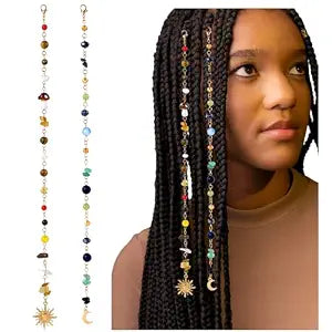 2PCS Loc Jewels for Black Women,Braid Jewels for Hair Long