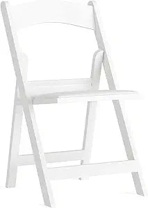 Flash Furniture Hercules Series Folding Chair - White Resin - 1000LB Weight Capacity Comfortable Event Chair - Light Weight Folding Chair