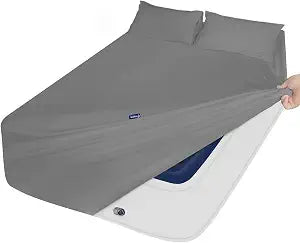 Deep Pocket Twin Sheets Set for Kids Air Mattress, 3Pcs Sheet Set, Grey