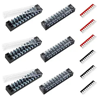 BokWin 6 Sets Screw Terminal Strip 10 Position Double Row