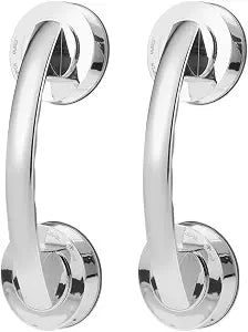 STAHAD 2pcs Strong Adhesive Stainless Steel Suction Cup Handles for Shower Safety  Heavy-Duty Removable Grab Bars with Thickened Suckers, Portable Handrails for Seniors and Bathroom Use