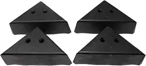 JSP Manufacturing 3" Triangle Plastic Furniture Black Corner Legs - Sofa Couch Chair Ottoman (4 Legs)