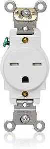 Single Receptacle Outlet, Tamper-Resistant, 15 Amp, 250 Volt, Heavy-Duty Industrial Specification Grade, Back or Side Wire, Self-Grounding