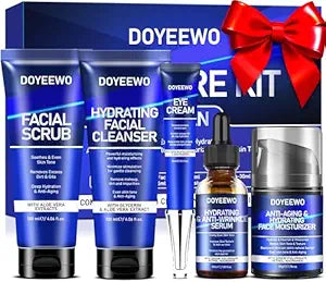 Full Size Skin Care for Men, Hydrate, Firm, Wrinkle & Radiant Facial Kit
