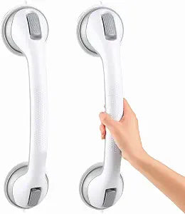 2 Pack 16 Inch Shower Handles for Elderly Suction, Shower Grab Bar, Suction Grab Bars for Shower, Bathroom Grab Bars for Seniors, Shower Grab Bars Suction Heavy Duty, Waterproof No Drilling