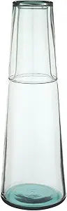 Santa Barbara Design Studio Water Carafe - 2-Piece Modern Glass Decanter and Cup Set, 24-Ounce, Coastal