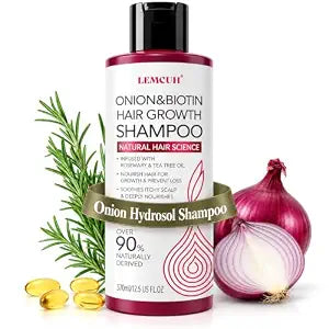 Onion Hydrosol Shampoo for Hair Growth: Onion shampoo for Thicker-Looking Hair - Smooths Scalp With Tea Tree & Ginger - Thickening Formula Support Hair Regrowth For Women Men 12.5Fl Oz