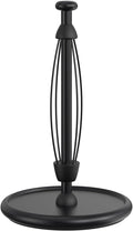 VEHHE Paper Towel Holder Countertop with Weighted Base, One-Handed Tear Paper Towel Holder with Damping Function and EVA Non-Slip Pad for Bathroom and Kitchen (Black)