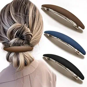 Large Hair Barrette Matte 4 Inch No Slip Not Easy to Break French Hair Clips for Women Thick to Thin Hair, 3 Pack