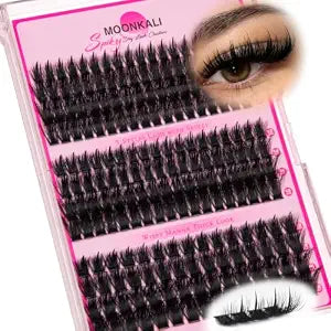 MOONKALI Manga Lash Clusters with Spikes 80D 100D 120D Wispy Lashes 12-18mm