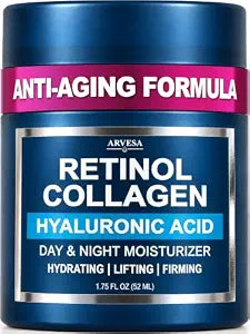 Retinol Cream for Face - Anti-Aging Moisturizer Wrinkle Cream with Collagen