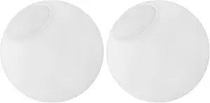 KoKo&Yukina 6 Inch 2 Pack Milk White Glass Globes Shade Frosted Replacement Glass Shades - 2.67" Fitter Opening - Lighting Fixture Replacement