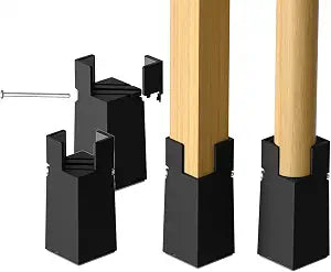 Sephyroth Adjustable Bed Risers Furniture Risers 4Pack with Screw Clamp.Table Desk Chair Risers.Bed Risers 4Inch Fit Furniture's Square/Round Leg Diameter from 0.8''1.6'' (4Inch Black)