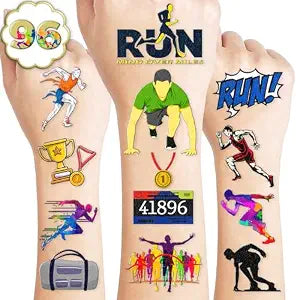96 PCS Running Pre-Cut Temporary Tattoos