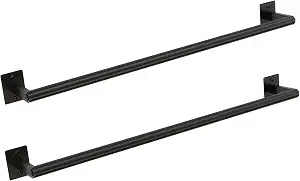 2 Packs 24 Inch Bathroom Towel Bar, Matte Black Towel Racks for Bathroom, JIAPAIDUO Bathroom Towel Rack Wall Mounted, Bath Hand Towel Holder Organizer, Modern Home Decor Towel Rod