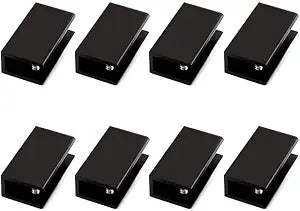 Kyien Pack of 8 Aluminum Alloy Square Glass Shelf Clamp Clip Holder Support Bracket (A: Suitable for 10-12 mm Thick Glass)