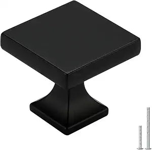 homdiy Black Cabinet Knobs 25 Pack Matte Black Square Cabinet Knobs