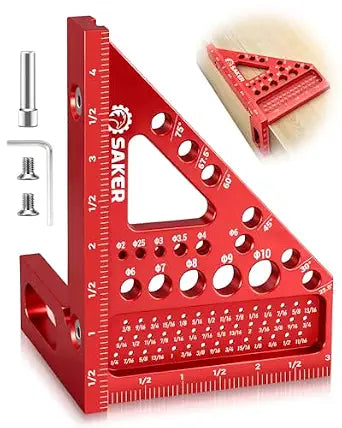 Saker 3D Multi-Angle Measuring Square Tool, Aluminum Alloy Carpenter Square