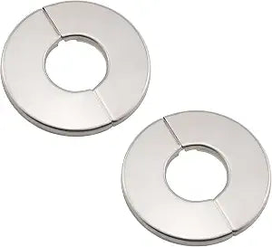 2PCS 304 Stainless Steel 25mm Pipe Cover Inner Diameter 27mm Circular Snap On Style Silver for Shower Arms Tap Valves Vents Bathroom Kitchen