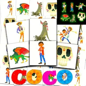 Coco Tattoos for Kids Party Favors Bundle - 72 Pc Individual Tattoos