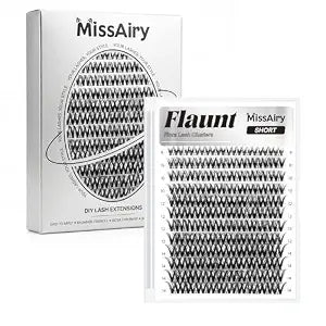 Flaunt Lash Clusters Eyelash Extensions Short Lash Clusters 8-14MM Wispy Eyelash Clusters Flora Cluster Lashes D Curly Cluster Eyelash Extensions Natural Lashes(Flaunt 8-14MM)
