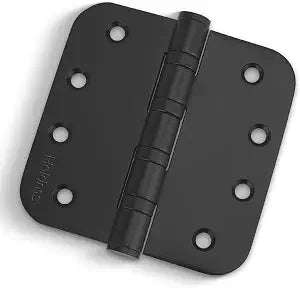 Haidms 3 Pack 4 inch Matte Black Door Hinges with 5/8" Radius Corners