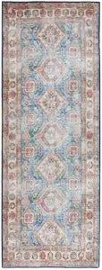 Nourison Home Fulton Blue Ivory 1'10" x 5' Area Rug - Easy Clean, Non Shedding, Bed Room, Living Room, Dining Room, Kitchen (5' Runner)