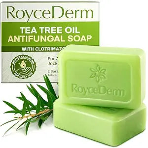 Roycederm Antifungal Bar Soap - Tea tree Oil Soap - Athlete���s Foot Treatment for Jock Itch & Ringworm - Medicated Antifungal Soap with Clotrimazole 1% - Tea Tree Oil Scent, 1 Pack