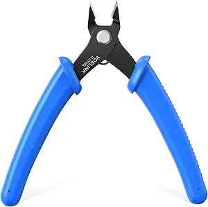 VCELINK Small Wire Cutter Spring-loaded GJ706BL, Precision Flush Cutter Pliers Diagonal Cutters for Electronics, Jewelry Making, Model Craft and 3D Printer, 5-Inch