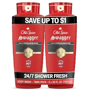 Old Spice Body Wash for Men, Long-Lasting Swagger Scent, 24 fl oz Pack of 2