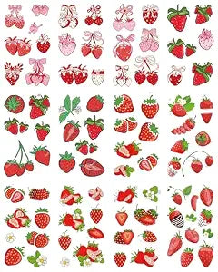 Strawberry Temporary Tattoos, 12-Sheet Watercolor Fruit Body Art