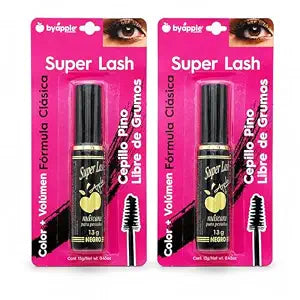 BY APPLE Super Lash Classic Mascara, Black, Volume & Length, 2 Pack, 0.4 Oz Each