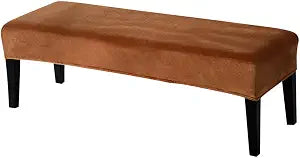 SearchI Stretch Dining Bench Cover Slipcover, Velvet Camel