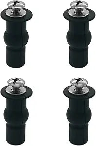 Toilet Seat Hinge Bolt Screws 4 Pack Toilet Seat Top Fixing Part Expanding Rubber Bolts with Metal Washers