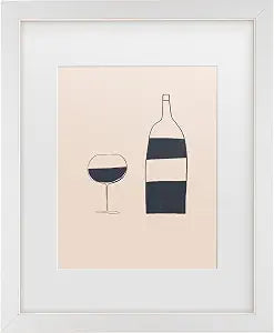 Trademark Fine Art Framed Wall Art - Ivy Green Illustrations 'Wine' Wall Decor with Matted Frame