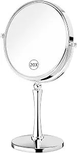 GURUN 8-inch Tabletop Makeup Mirror, 1X/20X Magnifying Vanity Mirror, 360 Rotation Dual-Sided Makeup Mirror, Ideal for Women Mom Chrome Finish M2310(8in,20X)