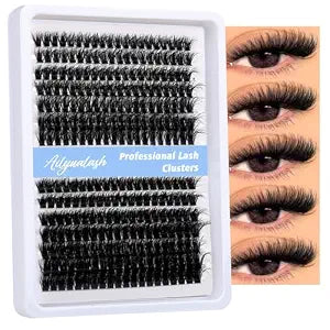 Lash Clusters 50D+60D Eyelash Extensions D Curl Wispy Individual Lashes 10-18mm Eyelash Clusters 280pcs DIY Lash Extension for Beginners