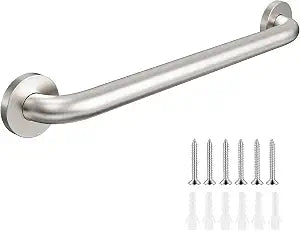 304 Stainless Steel Handrail, 18 Inch Home Care Bath Handrail, Safe Load Capacity 500lb, Grab Bar Suitable for Bathrooms, Stairs, Corridors, Need to Punch Holes18 Inch