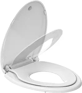 Elongated Toilet Seat With Toddler Seat,PP Material Family Toilet Seat Cover with Adult and Toddler Seat, Soft Close Design, Easy to Clean, Safe for Home Kids Potty Training