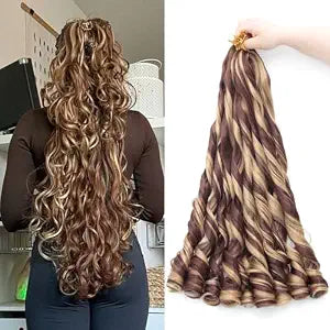 French Curl Braiding Hair, P27/33, 24 Inch, 8 Packs