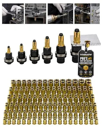 Rivet Nut Tool Kit Carbon Steel Mandrel Head Set M3-M12 Rivet Nut Hardware