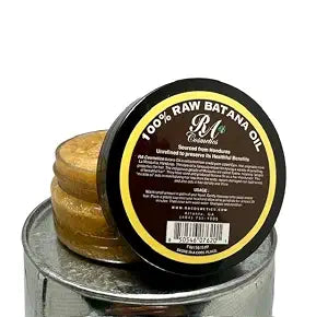 RA COSMETICS Batana Oil for Hair Growth – Dr Sebi 100% Raw Batana Oil Paste from Honduras, Unrefined Cold Pressed, Supports Thicker, Stronger and Healthy Hair, Nourishes and Moisturizes Scalp – 2 oz