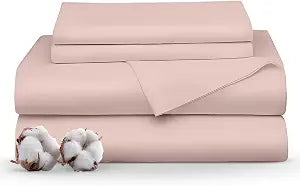 Cal King Sheet Set 1000 Series Egyptian Cotton, 16" Deep Pocket, Blush