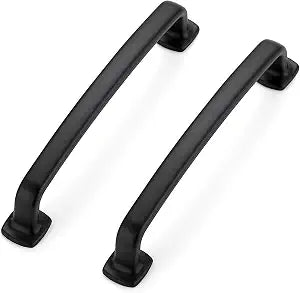10 Pack Black Cabinet Handles, 5" Hole Center Arch Drawer Pulls