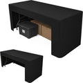 2 Pack Black Open Back Fitted Tablecloth Rectangle for 6ft Table